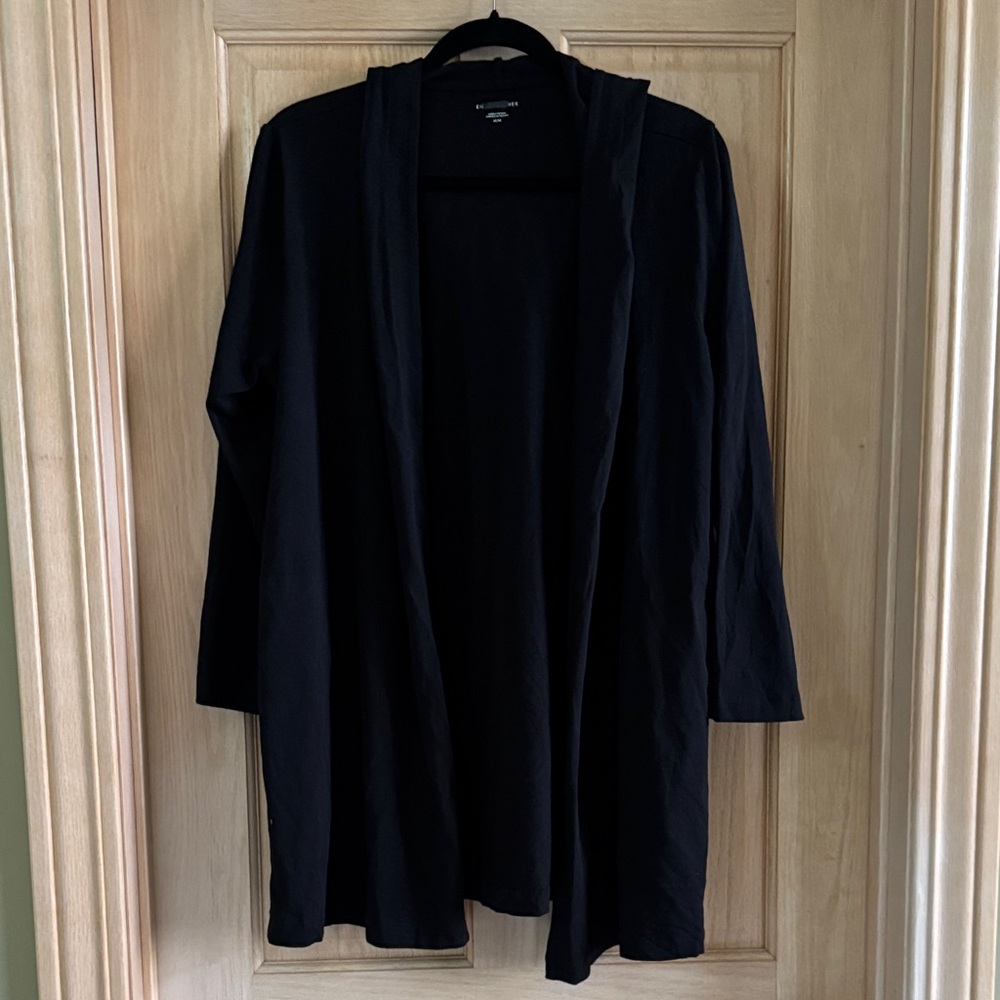 SOLD Eileen Fisher cotton hooded cardigan/ duster